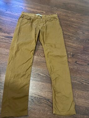 Billy Reid Men's Chino Pants in Mustard Brown